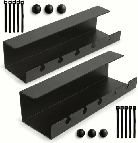 Bandeja de organización de cables para debajo del escritorio, sin taladro, organizador de cables para escritorio, organizador de cables, bandeja de