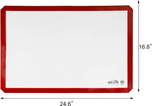 Miniatura 2 de New Star Foodservice 36596 Tapete de silicona de grado comercial para hornear antiadherente, forro para bandeja, 17 x 25 pulgadas (tamaño completo)