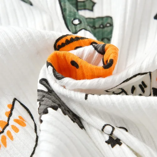 Miniatura 12 de Conjunto de 3 piezas de ropa de bebé recién nacido con estampado de manga larga + pantalones + sombrero