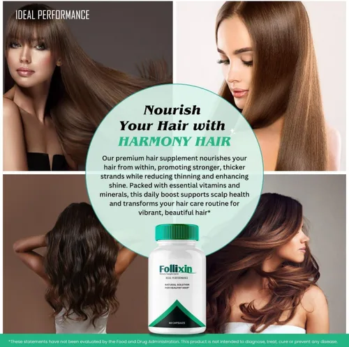 Miniatura 6 de Follixin Cápsulas de crecimiento del cabello, píldoras de suplemento de salud capilar Follixin, máxima fuerza, nutre el cabello Follixin, fortalece