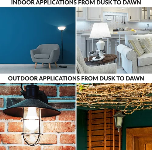 Miniatura 5 de Simba Lighting Bombillas LED para exteriores con sensor de fotocélula del atardecer al amanecer, encendido y apagado automático inteligente