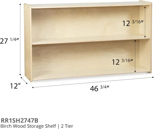 Miniatura 3 de Contender Estantes de guardería para niños, estantería con 2 estantes para almacenamiento, muebles de madera para niños pequeños, niños, Montessori