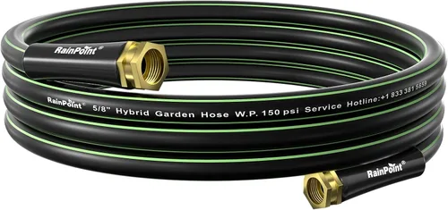 Miniatura 9 de RAINPOINT Manguera de jardín de 5 pies x 5/8 pulgadas, manguera de agua resistente, flexible, ligera y duradera manguera híbrida para patio, lavado