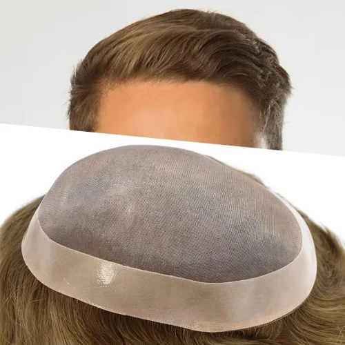 Miniatura 69 de Toupee - Sistema de reemplazo de cabello humano para hombre, encaje mono fino, duradero, línea capilar natural para hombre, pieza de cabello NPU