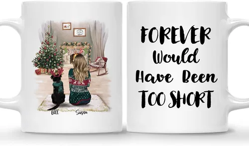 Miniatura 19 de Gossby Taza de café de Navidad personalizada con diseño de perro y mamá, regalo de Navidad personalizado para mujeres con nombre, taza de cerámica