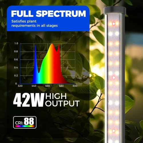 Miniatura 6 de Barrina Luces de cultivo T10 para plantas de interior con soporte + mini invernadero de 4 niveles con luz LED de cultivo para plantas