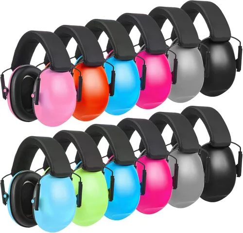 Miniatura 18 de Amylove 12 unidades de protección auditiva para adultos y niños, auriculares con cancelación de ruido, orejeras de tiro a granel con reducción