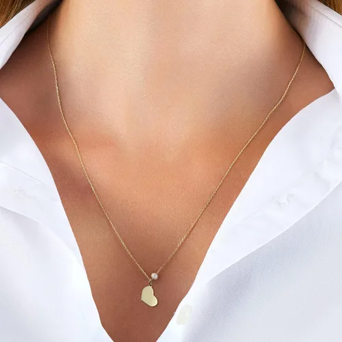 Miniatura 4 de Collares con colgante de oro real de 14 quilates, perlas cultivadas elegantes y brillantes, regalos de joyería para mujer, disponibles en diferentes
