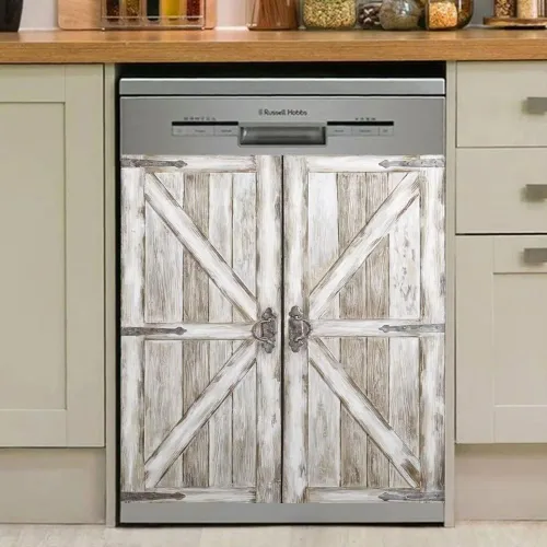 Miniatura 2 de Cubierta magnética de madera con efecto de puerta para lavavajillas, panel creativo para electrodomésticos de cocina, decoración de refrigerador