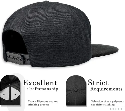 Miniatura 5 de Negi Snapback Hats for Mens Hat Fitted Mountain Gaming Trucker Dad Black Flat Bill Adjustable Baseball Cap Brim