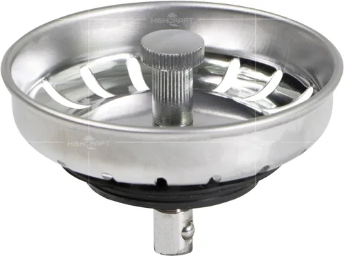 Miniatura 8 de Highcraft 9754JO - Colador de acero inoxidable para fregadero de cocina, repuesto para desagües estándar (3-1/2 pulgadas), tapón de goma con bloqueo
