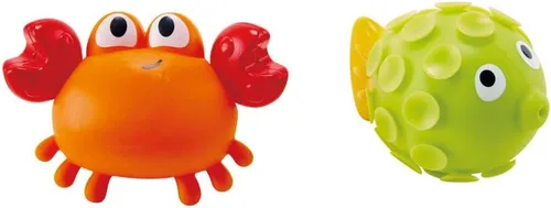 Hape Rock Pool Squirters | Juguetes coloridos de baño para bebés y niños pequeños, juego de silicona y no tóxico, boquilla de agua y cangrejo y