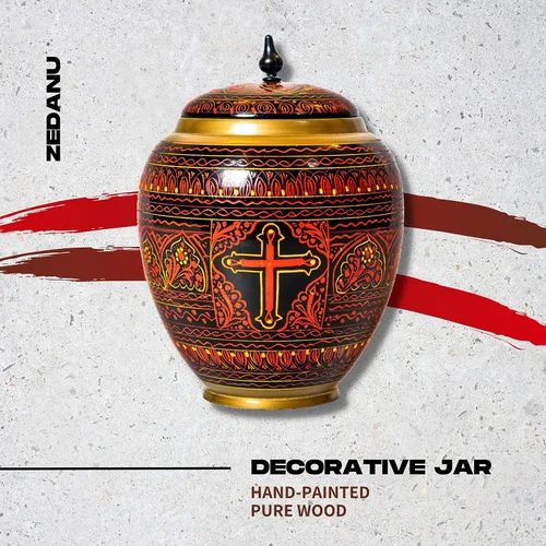 Miniatura 7 de Tarro de madera con tapa, tarro decorativo, tarro de madera hecho a mano, tarro decorativo para decoración del hogar, hermoso centro de mesa