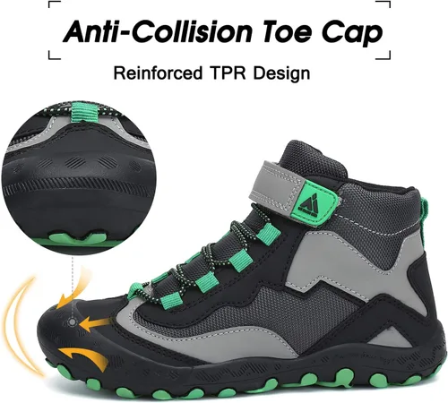 Miniatura 3 de Mishansha Botas de Senderismo para Niños Pequeños Niñas Niños Zapatos de Senderismo Resistentes al Agua Anti-Colisión Antideslizantes Atléticas