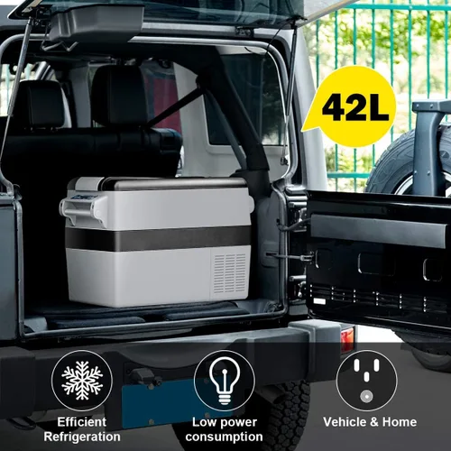Miniatura 5 de Goplus Refrigerador/congelador portátil de 44 cuartos de galón de capacidad, mini compresor eléctrico para automóvil, oficina, picnic al aire libre