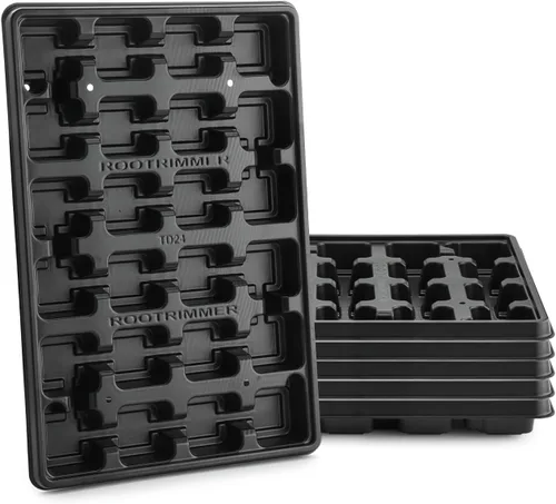 Miniatura 13 de RooTrimmer Paquete de 5 Bandejas para Vivero, Bandeja para Plantas con Capacidad de Transporte y Soporte para Macetas de 24 Celdas, Bandeja