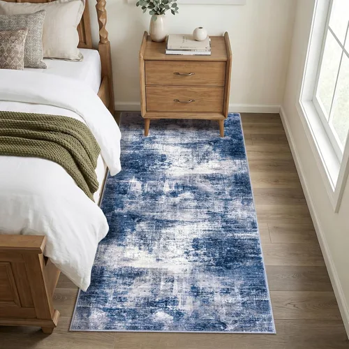 Miniatura 1186 de IOHOUZE Alfombra abstracta lavable de 3 x 12 pies para pasillos, antideslizante para cocina, camino de entrada de lana sintética para interiores