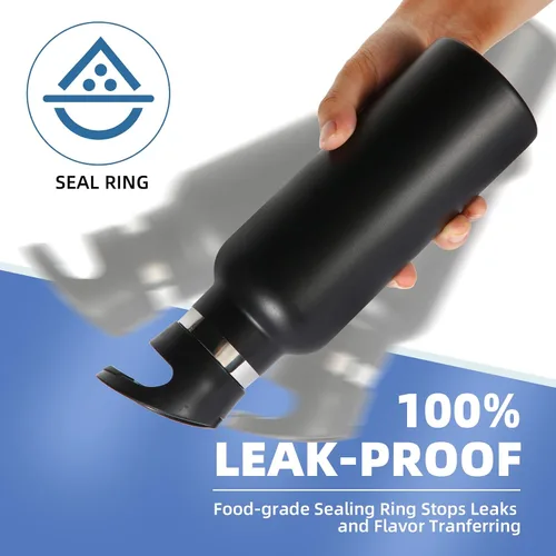 Miniatura 5 de Volhoply Botella de agua aislada para niños de 17 onzas, botellas de agua de acero inoxidable con tapa con pajilla, botella de agua de metal al