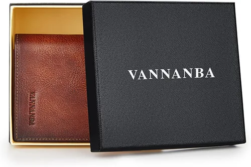 Miniatura 6 de Billetera de cuero de grano completo para hombres con RFID plegable con ventana de identificación lateral abatible 2, Amarillo Marrón, Classic
