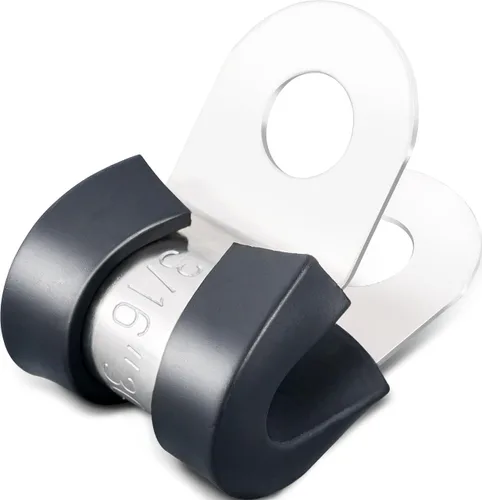 Miniatura 11 de OURU 100 piezas de abrazaderas de cable de 3/8 pulgadas, abrazaderas de cable de acero inoxidable 304 con revestimiento de goma acolchado y aislado