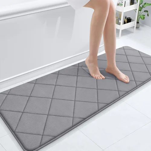 Miniatura 214 de OLANLY Tapete de baño de espuma viscoelástica de 24 x 16 pulgadas, ultra suave y absorbente, lavable a máquina, cómodo tapete de baño para suelo