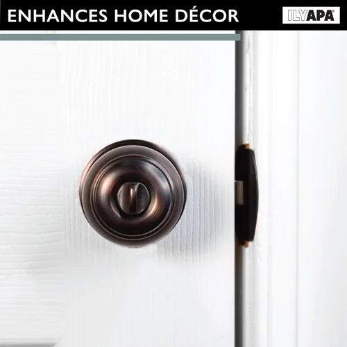 Miniatura 4 de Ilyapa - Pomo de puerta para interiores del hogar, manija redonda para puerta sin llave, color bronce aceitado Oil Rubbed Bronze