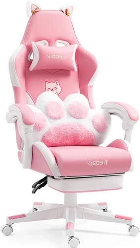 Miniatura 11 de Gaming Chair, Home Office Computer Chair, Ergonomic Executive Swivel Rolling Chair with Footrest Comfortable Headrest and Lumbar Support for Back