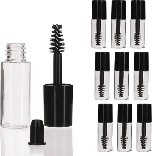 COSIDEA 10PCS vacío mini 0.1 fl oz rímel tubos y varita para aceite de ricino, tamaño pequeño tamaño de la pestaña Crecimiento embalaje tubo