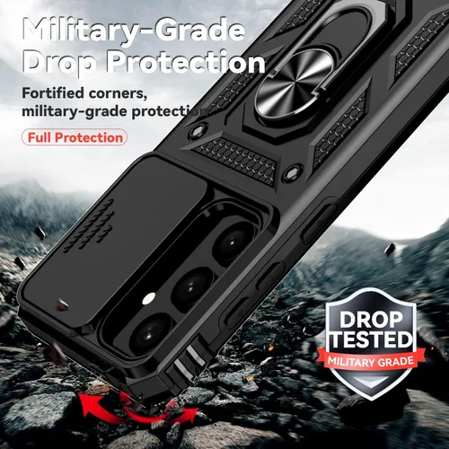 Miniatura 5 de Funda para Samsung Galaxy S24 con cubierta para lente de cámara, protector de pantalla HD, doble capa de grado militar, probada contra caídas