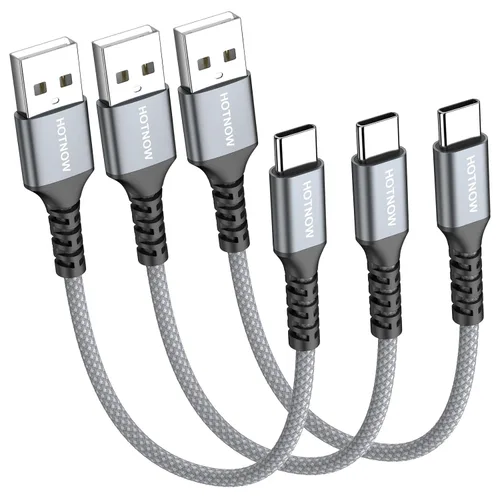 Miniatura 12 de Cable corto USB A a USB C de 0.5 pies, paquete de 3 cables USB C de 6 pulgadas de carga rápida 3A para iPhone 17 16 15, Samsung Galaxy S24 S23 S11