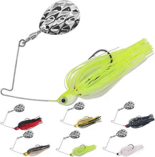 XFISHMAN Mini Spinnerbaits para pesca de lubina, paquete de 6, cebo giratorio de Colorado, señuelos de pesca de agua superior, micro spinner,