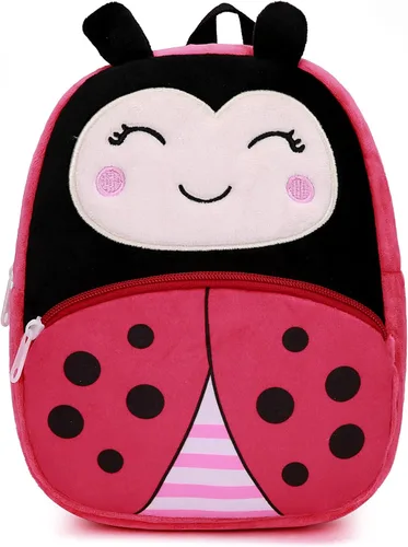 Miniatura 2 de Ladyzone Mochila para niños pequeños, mochila de animales del zoológico, bonita bolsa de felpa de dibujos animados de 10 pulgadas, bolsa de libro