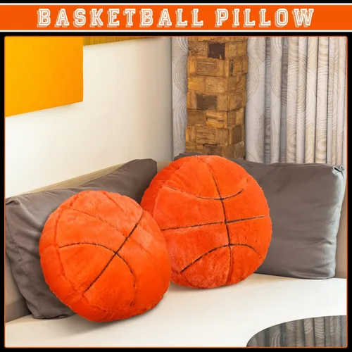 Miniatura 4 de Gerrii 4 almohadas deportivas de baloncesto, softbol, fútbol, voleibol, tenis, cojín de felpa esponjoso, regalo para noche de personas mayores