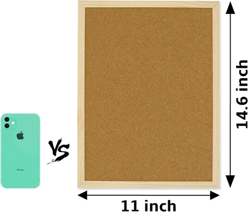 Miniatura 2 de OWLKELA Tablero de corcho de 14.6" X 11", tablero de avisos con chinchetas, tablero de notas, tablero de visión, tablón de anuncios para oficina
