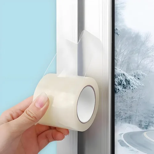 Miniatura 8 de Dstorelhp Cinta de sellado transparente para ventana, 2 pulgadas x 262 pies, cinta de sellado de aislamiento de ventana transparente, sin residuos