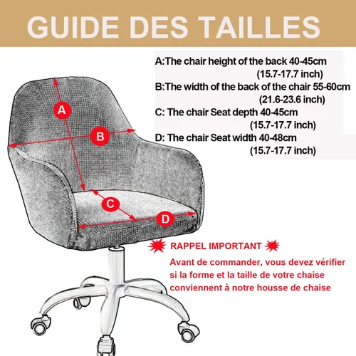Miniatura 4 de Funda para silla de computadora de oficina, 2 piezas con brazos giratorios y respaldo curvado, funda para silla de comedor, estilo moderno