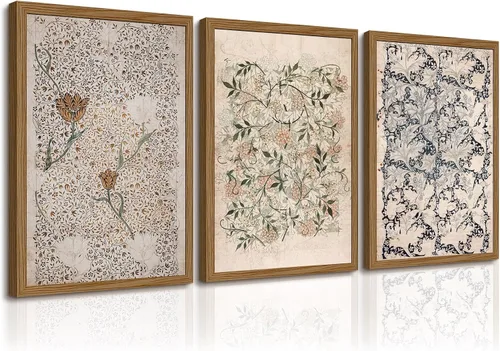 Arte de pared botánico vintage, lienzo floral antiguo, arte de pared, impresiones de flores neutrales, póster vintage de granja, pintura para sala