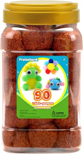 Miniatura 29 de Praisebank 300 pompones de 1 pulgada para artes y manualidades, manualidades en tarro