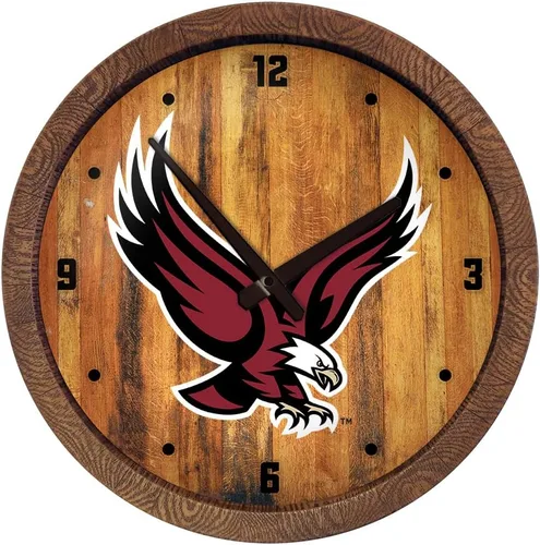 Miniatura 91 de The Fan-Brand NCAA Oklahoma Sooners: Reloj de pared con parte superior de barril de imitación para decoración de bar, decoración de fiesta