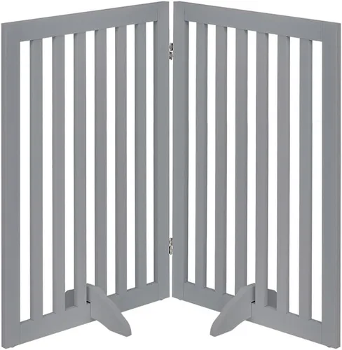 Miniatura 10 de unipaws Puerta para mascotas de pie libre de 24 pulgadas de alto para perros y gatos, puertas de madera para puerta, escaleras, valla plegable