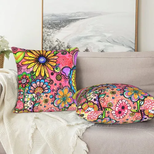 Miniatura 7 de Fiokroo Juego de 2 fundas de almohada cuadradas para sofá, dormitorio, sala de estar, automóvil, 16 x 16 pulgadas