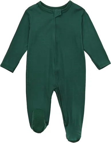 Miniatura 3 de Aablexema Pijama con cremallera para bebé, rayón de bambú, 3 piezas, unisex, con manopla, manga larga, pies
