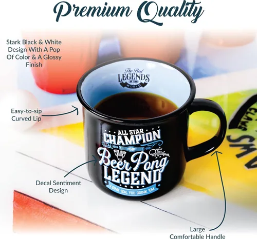 Miniatura 7 de Pavilion Gift Company - Taza de cerámica de 13 onzas, taza de café de doble cara, taza de café para pesca, golf, caza, juego, pickleball, cerveza