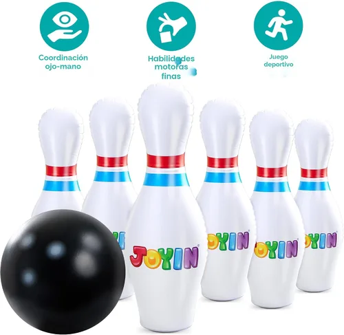 Miniatura 5 de JOYIN Juego de bolos inflables gigantes para niños y adultos, juegos para fiestas de Navidad y cumpleaños, juguetes educativos para desarrollar