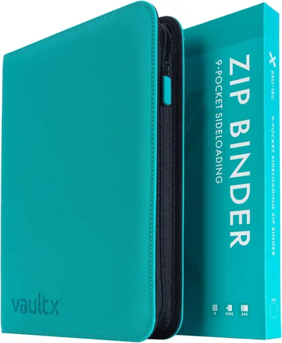 Miniatura 11 de Vault X Carpeta de 9 bolsillos con cremallera para tarjetas, 360 tarjetas, material de álbum Exo-Tec premium, 20 páginas de carga lateral, carpeta