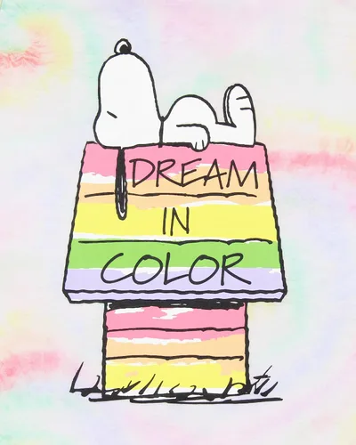 Miniatura 4 de INTIMO Peanuts Snoopy Dream In Color Tie-Dye - Conjunto de pijama para niña