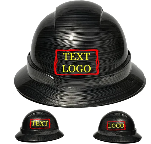 Miniatura 13 de Casco de seguridad personalizado para construcción Casco de trabajo de seguridad con suspensión de trinquete ajustable de ala completa con carcasa