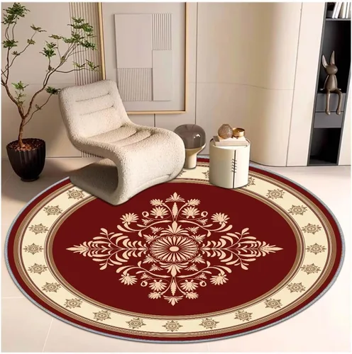 Miniatura 17 de Tapete para silla, alfombra de pelo corto para oficina, antideslizante, que reduce el ruido, alfombra redonda de 47 pulgadas, alfombra decorativa
