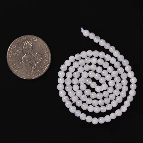 Miniatura 2 de Cuentas redondas sueltas de piedra lunar natural de 0.157 in de 16 pulgadas para hacer joyas