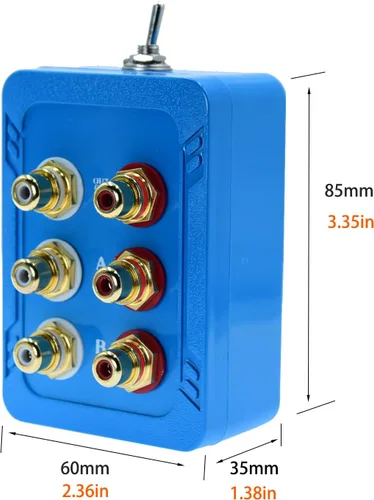 Miniatura 5 de Sin ruido 2 en 4 salida o 4 en 2 salida Audio Selector de sonido RCA hembra canal estéreo 2 interruptor divisor caja conmutación sin alimentación